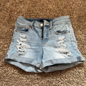 Aeropostale high rise midi denim shorts. Size 6.